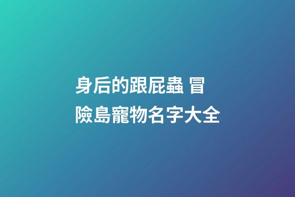 身后的跟屁蟲 冒險島寵物名字大全